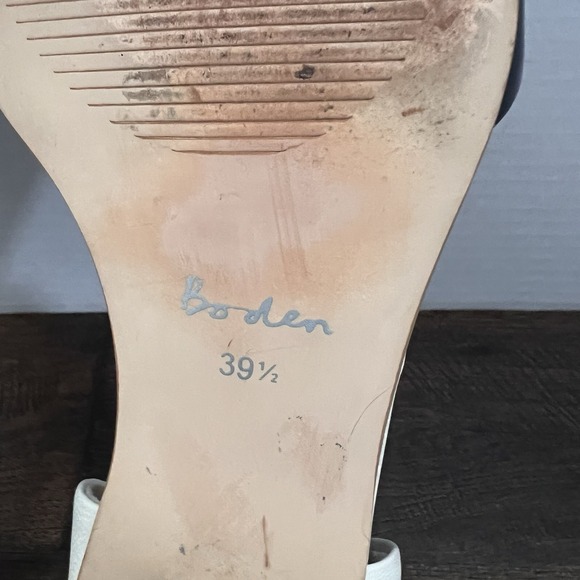 Boden Cleo D'orsay Flats 39.5 8.5 9 Blue Tan Patent Leather Shoes Classic Office - Picture 11 of 11